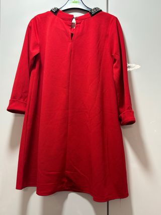 Vestido Rojo Talla M con Adorno