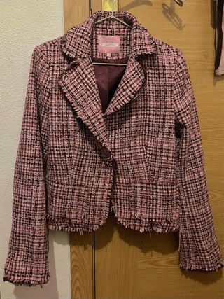 Chaqueta corta cuadros Stradivarius vintage