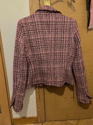 Chaqueta corta cuadros Stradivarius vintage