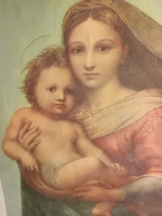 Lámina Antigua La Madonna di S. Sisto