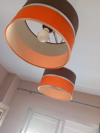 Lámpara de salón tela y metal