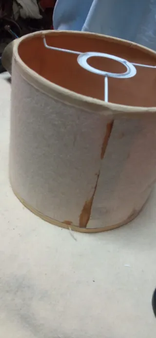 Lampada sospensione vintage rattan e tessuto