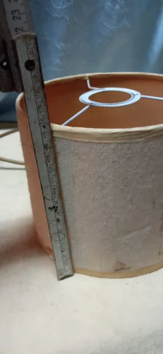 Lampada sospensione vintage rattan e tessuto