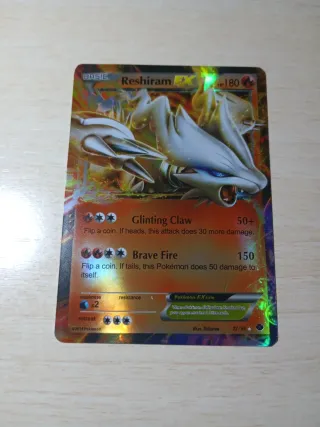 Carta de calidad Pokémon Reshiram EX No 0ficial