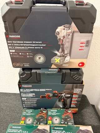 2 x Parkside 20V Impact Wrench & Drill