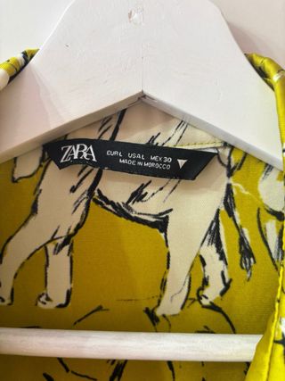 Camisa estampada amarilla zara L