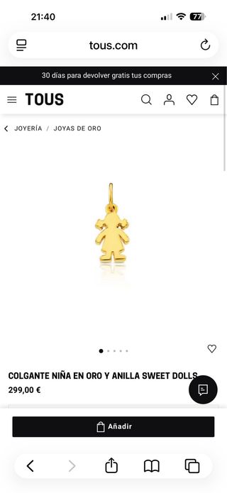 Colgantes Niños Tous Oro 18k