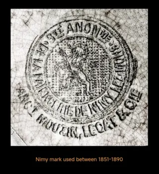 Jarra antigua loza francesa Nimy