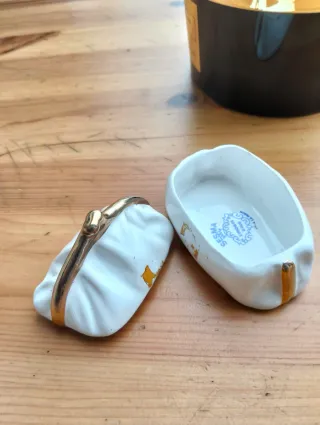 Portagioie Limoges borsellino porcellana vintage