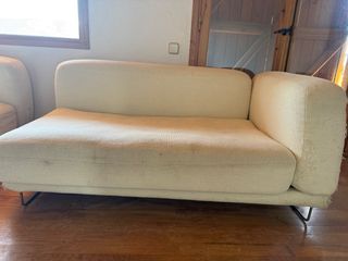 Sofá chaise longue blanco 2 plazas