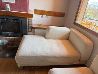 Sofá chaise longue blanco 2 plazas