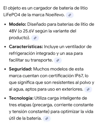 Cargador Batería NOEFEVO LiFePO4