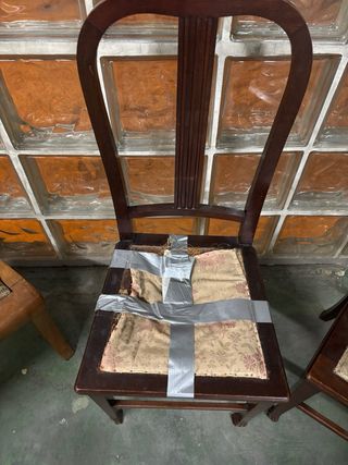 Lote 4 Sillas Madera Caoba S.XX