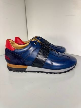 La Martina Sneakers Pelle Uomo Blu/Rosso
