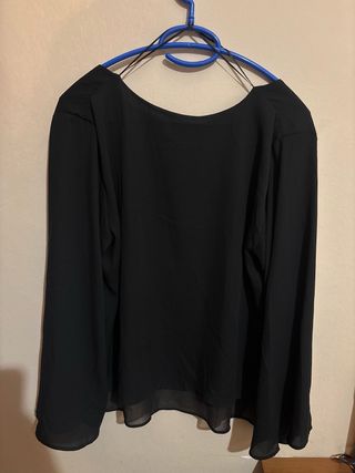 Blusa Zara Negra Manga Larga