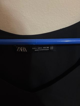 Blusa Zara Negra Manga Larga