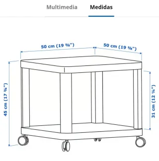 Mesita TINGBY Ikea con ruedas. En buen estado.