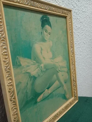 Cuadros Marco Dorado Bailarina y Arlequín