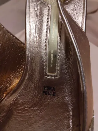 Scarpe donna oro VERA PELLE