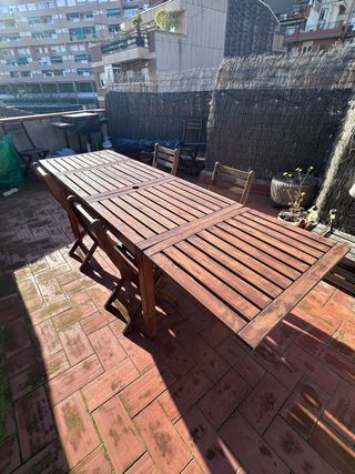 Conjunto Mesa de terraza extensible+sillas