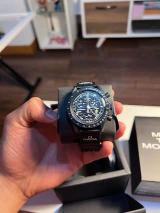 Omega Speedmaster Negro y Plateado