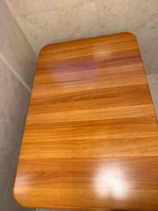 Mesa plegable madera con cajones y ruedas