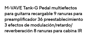 Pedal multiefectos para guitarra Mvave Tank-G