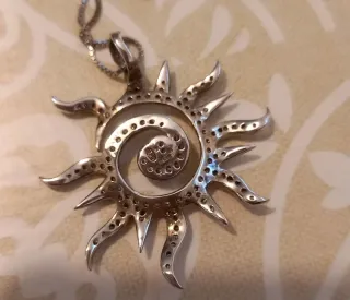 Collana Sole Argento 925 Pietre Luce