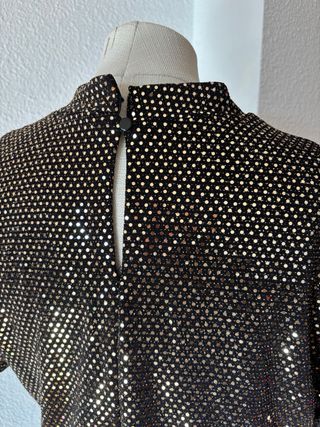 Blusa Morgan Talla 38 Negro/Dorado Lentejuelas