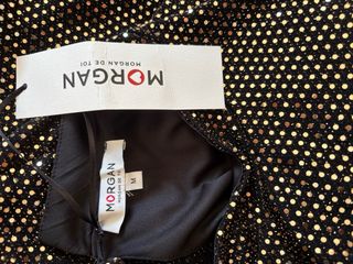 Blusa Morgan Talla 38 Negro/Dorado Lentejuelas