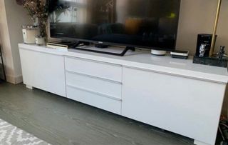 Mueble TV BESTÅ BURS blanco brillo IKEA