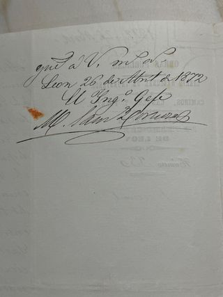 Manuscrito 26 abril 1872 Ferrocarriles León