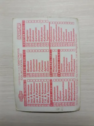 3 Cartas Bollycao Agumon Sukamon WereGarurumon