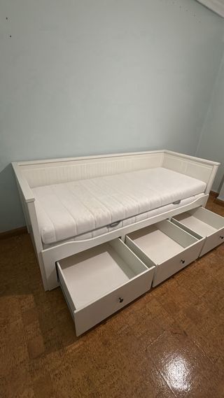 Cama Diván Hemnes Ikea 3 Cajones Blanco