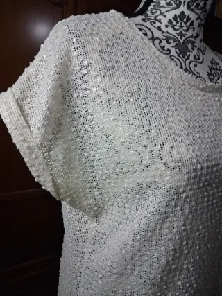 Camiseta Atmosphere Beige/Blanca Talla 46