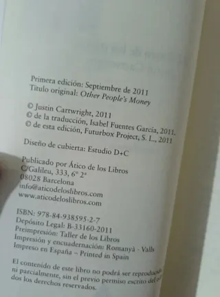 El dinero de los demás - Justin Cartwright