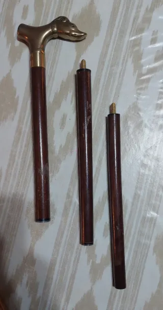 2 Bastones Pomo Dorado Animal