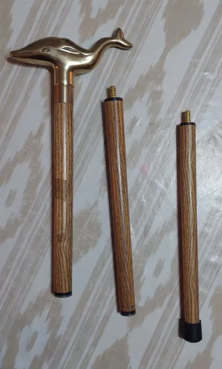 2 Bastones Pomo Dorado Animal