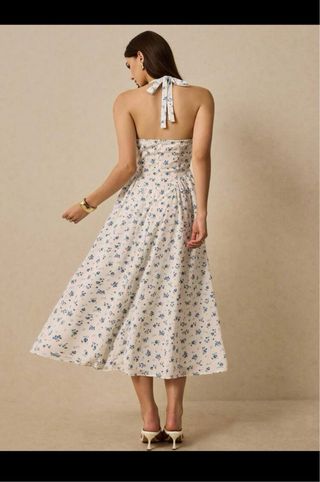 Vestido halter midi floral