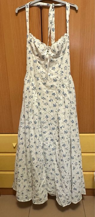 Vestido halter midi floral