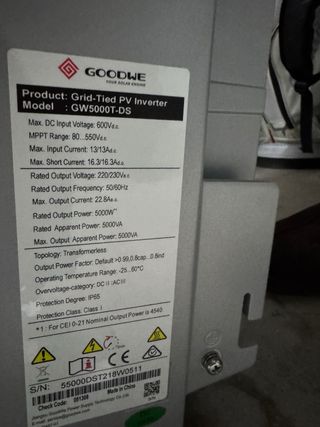 Inversor Goodwe GW5000T-DS 5000W WiFi