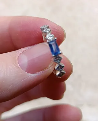 Anillo Zamak Zafiro Ajustable