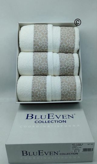 Set 3+3 Asciugamani BluEven Collection 100% cotone