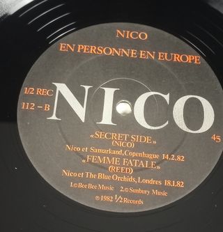 Nico Procession EP 45 rpm English printing 1982