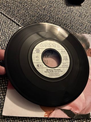 Vinilo Single Whitney Houston Saving All My Love F