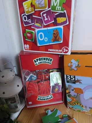 Lote 3 juegos educativos: Abecedario, Dinosaurios.