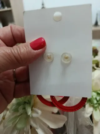 Pendientes Pallamén Olivares Flor Roja