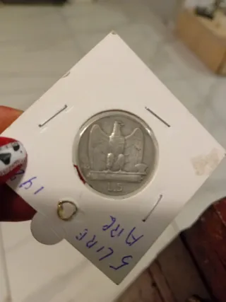 Moneta 5 Lire Aquila 1929