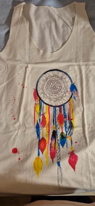 Camiseta tirantes mujer L/M con estampado