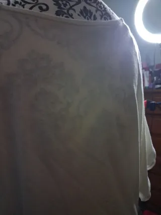 Camiseta blanca manga abierta 3/4